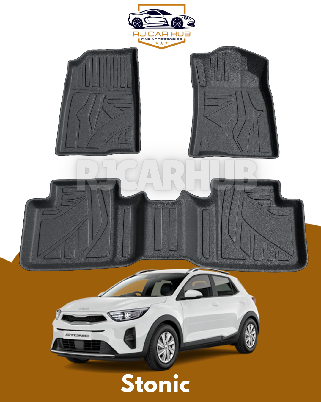 Kia Stonic TPE Floor Mats Black 3PCS