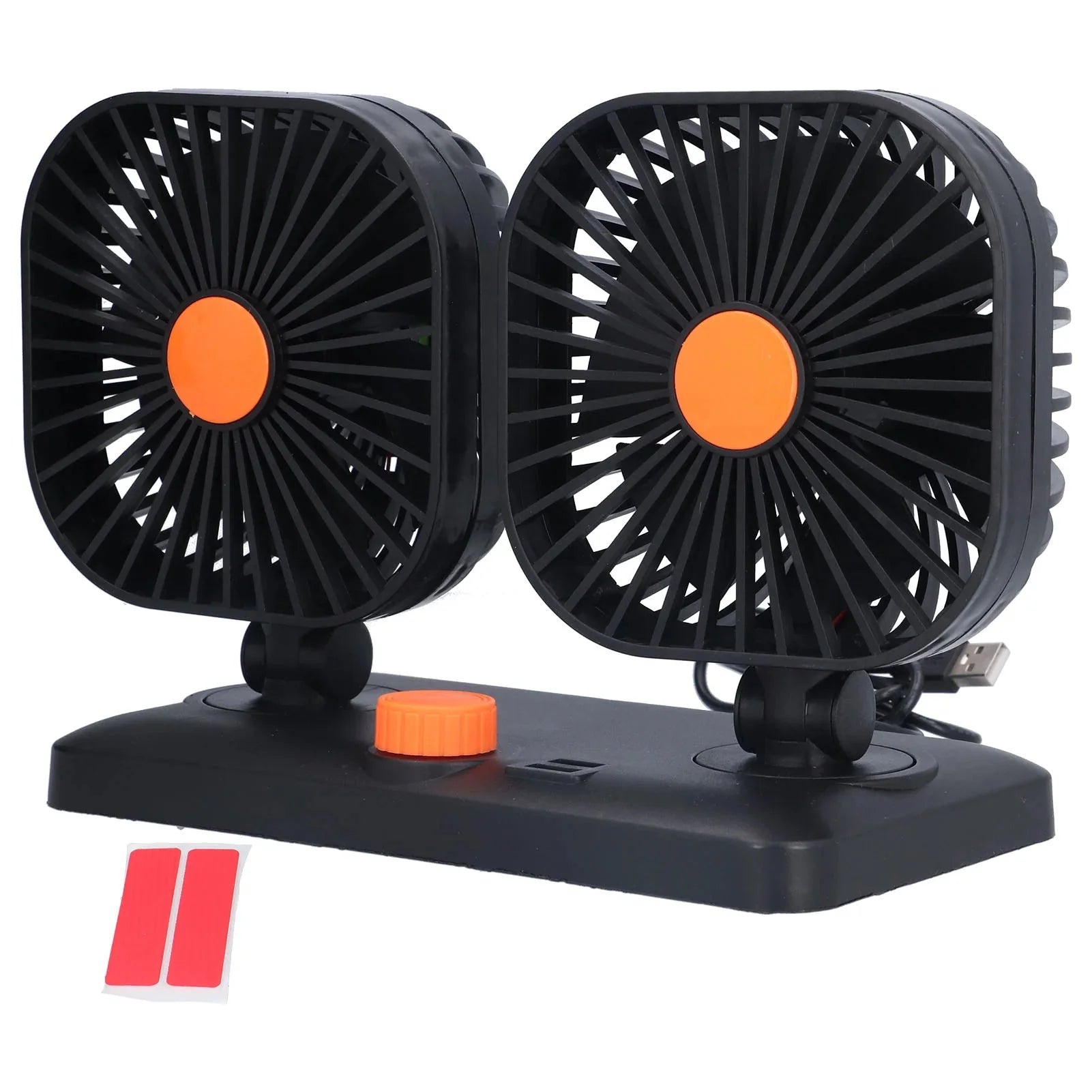Car Fan Dual Head Electric with 360? Adjustable Rotation for Cooling and Air Circulation - Premium Car Accessories by RJCARHUB Pakistan