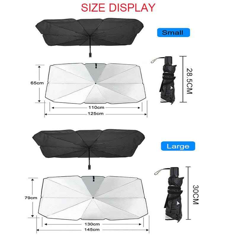 Car Front Screen Sunshade / Curtains Umbrella For Windshield UV Reflecting Foldable Universal - Premium Car Accessories by RJCARHUB Pakistan