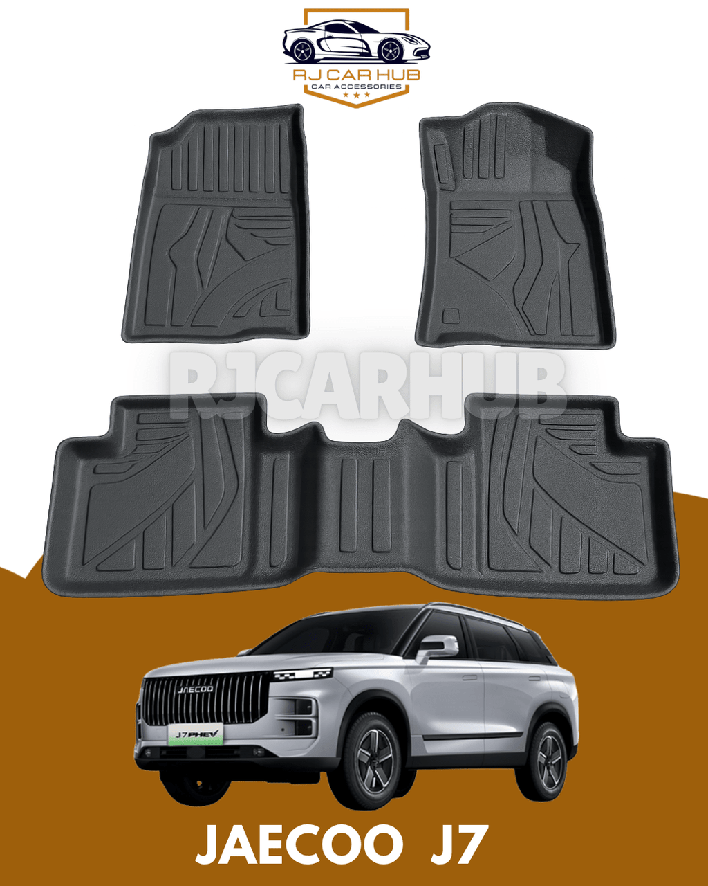 JAECOO J7 TPE Floor Mats 3 PCS black - Premium Car Accessories by RJCARHUB Pakistan