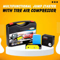 Jump Starter With Tire Air Compressor - Car Multifunctional Car Battery Emergency Jump Wire Car Starter with Tyre Inflator - Premium Car Accessories by RJCARHUB Pakistan