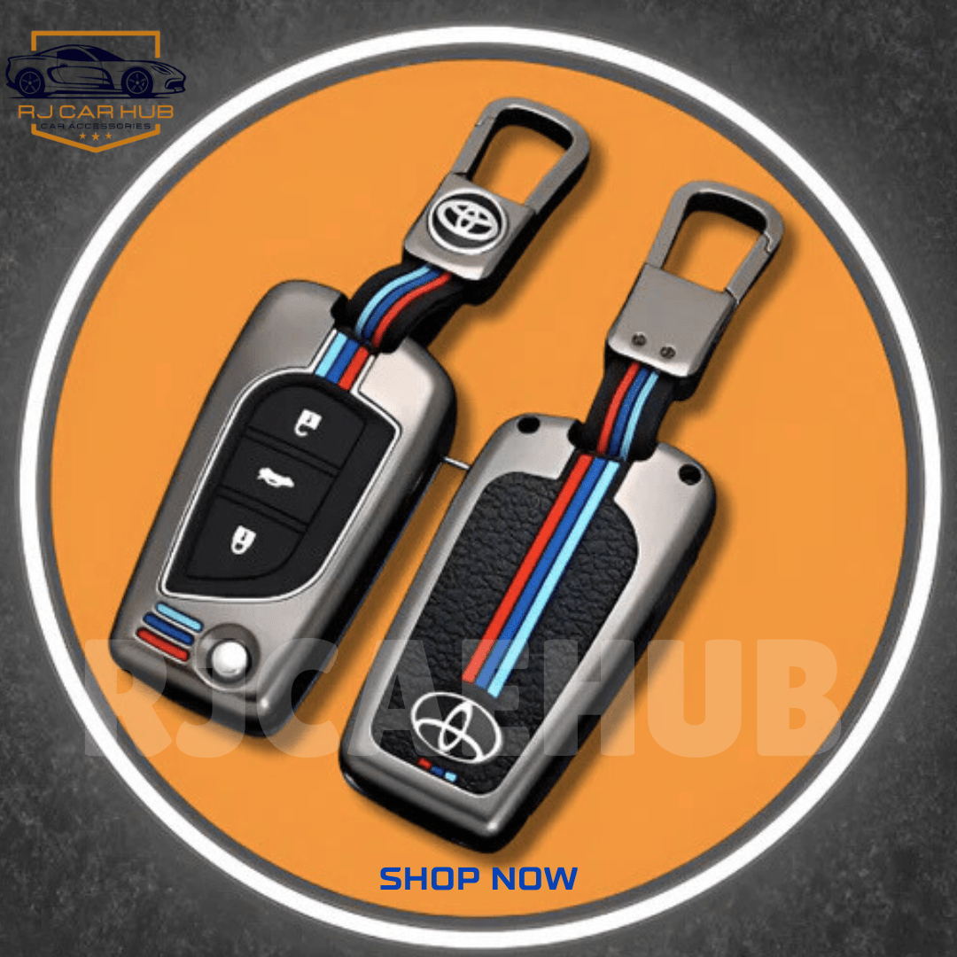 Toyota Corolla 2015 Grande Flip key Metal Key Cover Premium – Luxury Alloy Remote Key Protection Case - Premium Car Accessories by RJCARHUB Official Pakistan